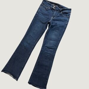 American Eagle Kick Boot Jeans Women 8 Dark Indigo Next Level Stretch Mid Rise